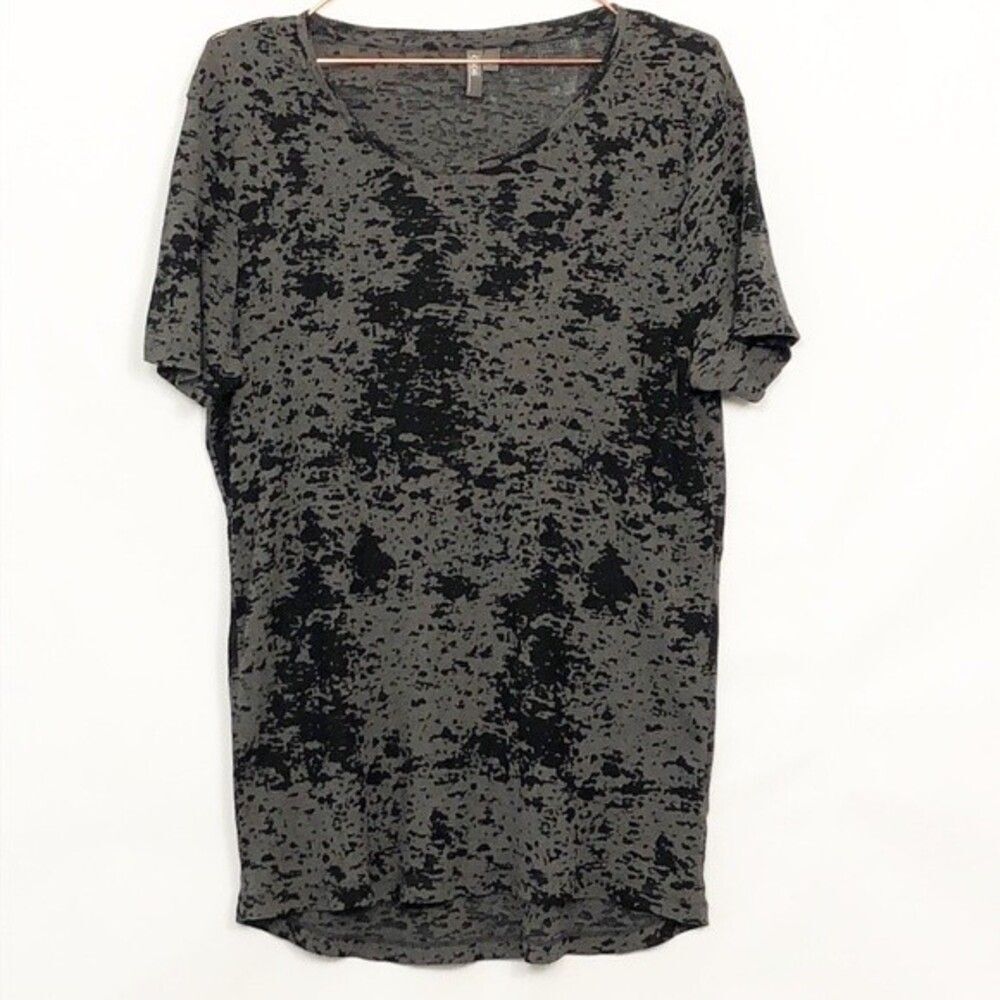 ASOS Short Sleeve Rib Knit Scoop Neck Splatter Top New Condition Large (T253)